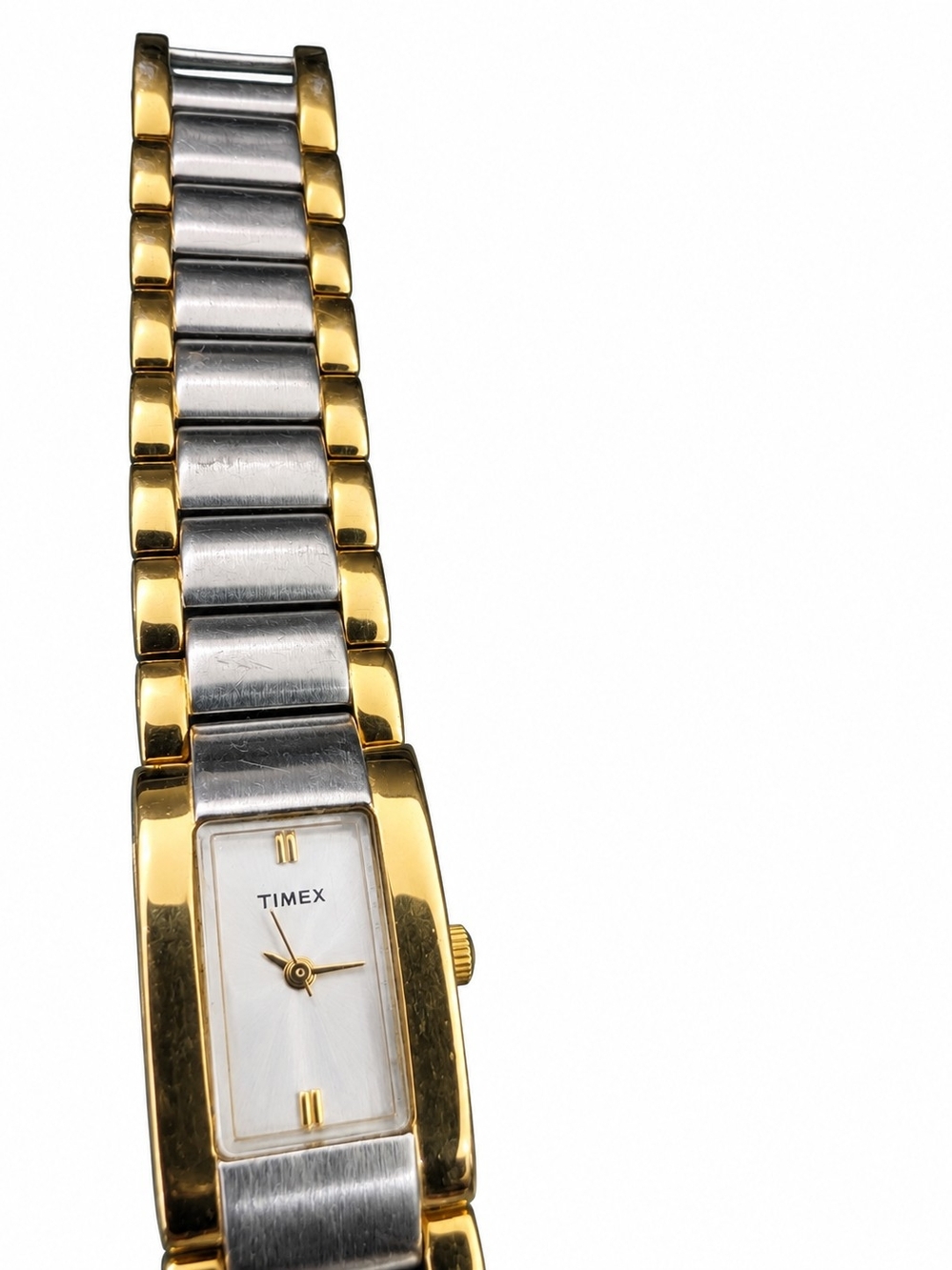 Timex Two-Tone Rectangular Watch Like New - Picture 4 of 7